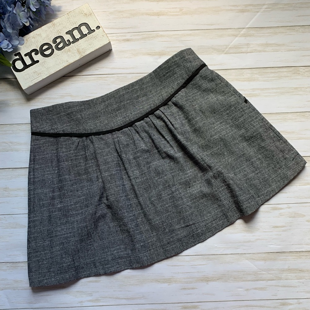 BDG Gray Linen Blend Mini Skirt with Pockets, Sz 8 - Picture 3 of 8